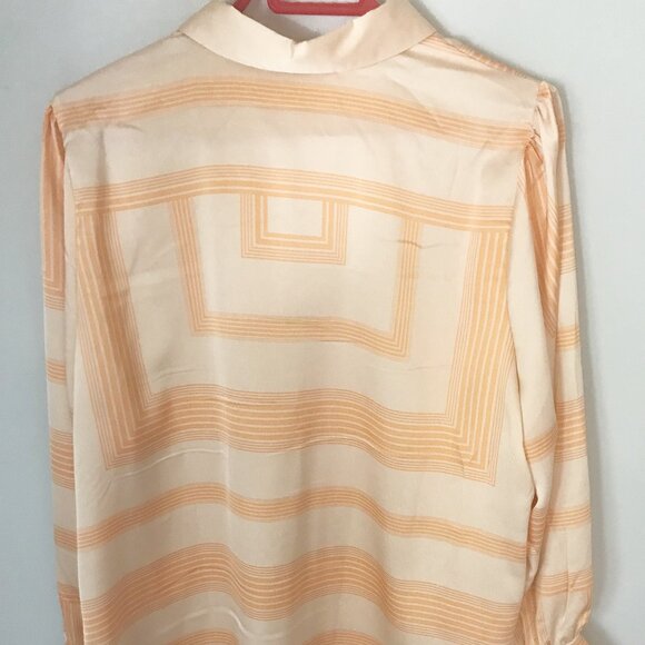 Cleo Satin Print Collared Blouse Sixe XL - Picture 2 of 3